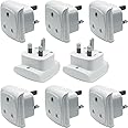 South Africa 3-pin Large Plug Type M (NOT Indian Type D plug) Adapter Convert to 3-pin UK Socket, BS 8546 Approved, Safety Protection Design, Flame Proof, 13A Fuse with Safety Shutter (8 Pieces White)