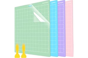 COTEPI Tappetino da taglio per Cricut, 4 Pezzi 12x12 inch tappetino da taglio cucito, cutting mat, plotter da taglio accessories (StandardGrip/LightGrip/StrongGrip) per patchwork, modellismo, artigianato