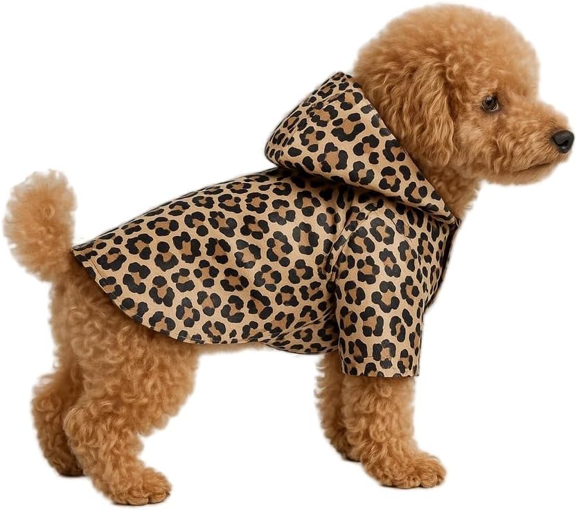 MPZ PETS Kedi ve Köpek Kıyafeti & Elbisesi Yağmurluğu Leopar Baskılı Fileli Yağmurluk Pembe XL