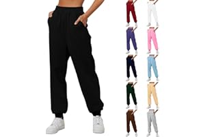 Genérico Pantaloni Tuta Donna Inverno Pantaloni Sportivi Cotone Lungo Palestra Sport Corsa Jogging S-XXXL