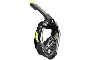 Khroom® DEKRA® tested CO2 safe snorkel mask full face for adult and children 2019-2020 - 2021 | Diving/scuba mask | snorkel mask for snorkeling (S/M, Black)