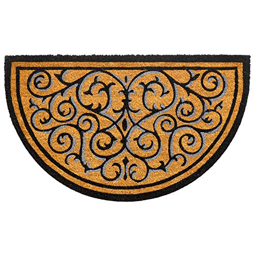Kölle Kokos-Fußmatte Ornamente halbrund, 45x75 cm