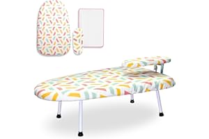 BeGrit Petite Planche a Repasser Mini Table Repassage Voyage avec Planche à Repasser pour Manches Pliage Compact Ironing Board pour la Maison, la buanderie, Les dortoirs