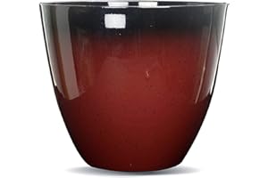 Gr8 Garden Large Round Glazed Effect Egg Cup Planter Patio Flower Plant Pot Tub[Red]