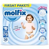 Molfix Extra Large 6 Beden Bebek Bezi, 38 Adet