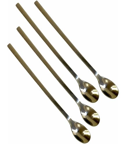 RANASONS Cuillères à Long Manche Inox 19cm - Pour Latte, Café, Dessert Et Glaces - Lot De 4