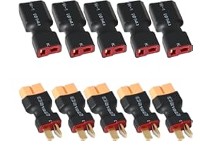 Tosiicop XT60 Stecker auf T Stecker - 10 Stück XT60 to T Stecker Adapter Kein Kabel für RC Car Akku Lipo NiMH Battery Connectors Airplane Truck Boat Quadcopter