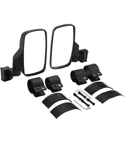 GOOFIT Rear View Side Mirror With 1.75" 2" Roll Cage Bar Replacement For UTV RZR XP1000 XP1K Turbo Black - View #13