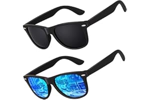 LINVO Gafas de Sol Hombre Mujer Polarizadas Gafas de Conducir con Protección UV Estilo Retro 80's Marca de Diseño Gafas de Sol