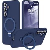 CONSTRAIN - Samsung Galaxy A57 ile uyumlu İ&ccedil;i Kadife Stand Olabilen Halka Y&uuml;z&uuml;kl&uuml; Şık Kılıf - Lacivert