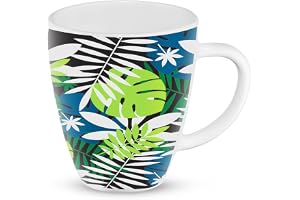 Larah by BOROSIL Forest Opalware Mug Set of 1 Pcs Tea/Coffee Mugs, 400 ml Each Microwave & Dishwasher Safe, Bone-Ash Free Crockery Set Ideal for Daily Use & Gifting White