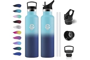 KOLLYKOLLA Bottiglia Termica 750ml, Borraccia in Acciaio Inossidabile con Cannuccia e Filtro, Termos a Doppia Parete, Riutilizzabile, senza BPA, Borracce per Sport, Palestra, Yoga, Viaggio, Campeggio, Uffici