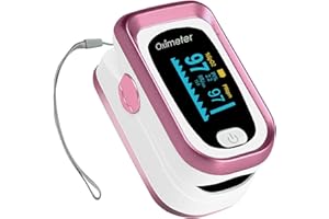 CRFISH Pulse Oximeter Fingertip, Oxygen Meter Finger Pulse Oximeter, Oximeter Blood Oxygen Saturation Monitor, Accurate SpO2 Pulse Reading, Pulse OX with Carrying Lanyard (Rose Gold)