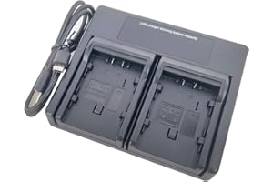 EMOVERY USB Dual Battery Charger For Panasonic CGA-DU21 CGA-DU07 CGA-DU06 CGA-DU12 CGA-DU14 VW-VBD070 VW-VBD120 VW-VBD140 VW-VBD210 NV-GS PV-GS VDR-M VDR-D Series Digital Camera
