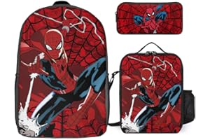 YNSLAJGE Cartoon Kid Backpack, School Bag Set 3 Pcs, 17 Inch Large Capacity Book Bag with Lunch Bag and Pencil Case, for Back to School Gifts