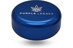 PURPLE LEGACY Scatola in alluminio ultra leggera, impermeabile, ermetica, diametro 55 x 24 mm, protezione dai raggi UV, per pillole, erbe aromatiche e spezie (blu viola)