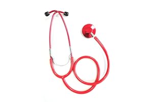 MARLAS Pro Single Head Stethoscope Ideal for EMT Doctor Nurse Vet Medical Student Health Blood Stethoscope Latex Free (Red)