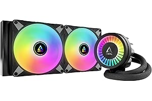 ARCTIC Liquid Freezer III 280 A-RGB - PC à refroidissement par eau, refroidisseur d’eau tout-en-un pour processeur AIO, Compatible Intel LGA1851/1700 et AMD AM5/4, Pompe à commande PWM efficace - Noir