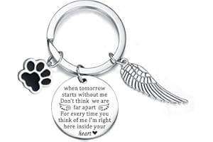 WAECEIP Dog Keyring Dog Memorial Gifts Sympathy Gift Memorial Gift Cat Gifts Dog Gifts for Women Men Gifts for Dog Cat Loss of Dog Gifts Pet Memorial Keyring Sympathy Keychain