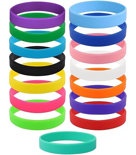 24 Braccialetti In Silicone Rossi E Neri - Braccialetti Dell'Amicizia Elastici - 20,1 Cm - Per Feste, Eventi Sportivi E Regali