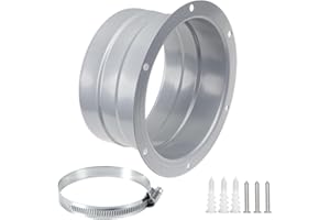 GmwyCzV 100MM Metall Flansch Luftentlüftung, Runde Rohr Wandflansch Verbinder Aus Edelstahl, Flansch Rundrohr Adapter mit Schlauchschellen aus Edelstahl und Wandflansch Schrauben, für Abluftschlauch