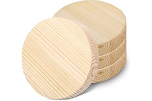 BNGXR Dischi Rotondi in Legno 4 Pezzi, Diametro 10 cm, Spessore 20 mm, Cerchi Tondo Grezzi, Fette Rotonde per DIY Artisanat, Pittura, Intagliare