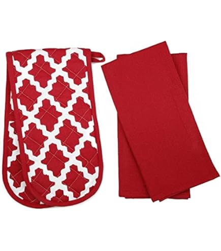 Poppy Flower Pattern Oven Mitts And Pot Holders Sets Of 4 Heat Resistant Non Slip Oven Gloves And Hot Pads Waterproof Cooking Mitts For Kitchen Baking Grilling BBQ