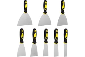 Xinzistar Spachtel Set, 8 Stück Edelstahl Malerspachtel Set mit Kunststoffgriff, Rostfrei Gipser Spachtel, Palettenmesser Kratzer zum Entfernen Rostfrei Putty Messer 25/40/60/65/75/100/125/150 mm