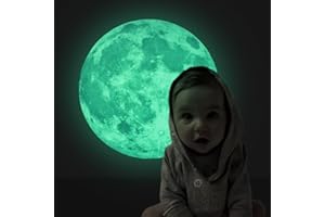 ‎EXTSUD EXTSUD 30x30CM Wandsticker Leuchtaufkleber Leuchtsticker Mond fluoreszierend Wandaufkleber Hausdekoration für Schlafzimmer Wohnzimmer Kinderzimmer (Mond)