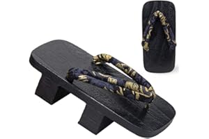 Black Sugar - Sandali da uomo in legno con drago solido in legno, sandali Samurai scarpe giapponesi Tacco 5 cm – Casa Outdoor, Cosplay, vestito giapponese