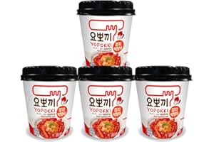 MiFan Tteokbokki Box – Gâteau de Riz Coréen Instantané | Snack Coréen Topokki Prêt en 3 min | Multiples Saveurs, Pack Individuel ou Coffret Assorti (4 pièce, Sauce Kimchi)