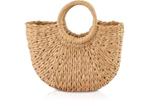 NICOLE & DORIS Bolso Nuevas Mujeres Verano Playa Bolsa Manija Bolsa de ratán Paja Bolsa tejida para dama