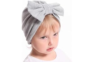 Boomly Bambino Cappello Turbante Fascia per Capelli Fiocco Nodo Cerchietto per Capelli Lana Cappello Caldo Autunno Inverno Cappellino Avvolgente Bambine 2-3 Anni