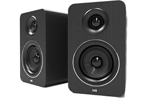 AZATOM Bookshelf Speakers 60W | Bluetooth | 3” Carbon Fibre Drivers & Silk Tweeters | 24bit DAC Built-in | Perfect for Computer Gaming, Vinyl Turntable, HiFi, Home Theatre Equinox M3 (Black)