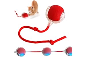 Poxtedsr Balle à Rouler pour Chat Et Chien, Balle Interactive à Rouler pour Chats, Jouet Interactif Chien Balles Qui Bouge Toute Seule (Rouge)