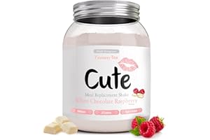 ‎CUTE NUTRITION CUTE NUTRITION Protein Shake - 500g - Mahlzeitenersatz Diät Shake Weiße Schokolade-Himbeere inkl. Trainingsplan - Proteinshake Low Carb - Eiweißpulver GVO-frei von Tummy Tox