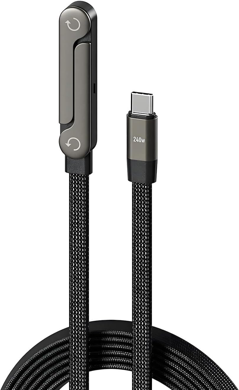 CBDYWVR 2-in-1 Invisible Stand Charging Cable, Multi Charger Cord with Type C Multi-Angle Adjustable Stand, 240W Fast Charging Cable 5 FT, for Smartphones,Tablets,Laptops,and Gaming Devices (1PCS)
