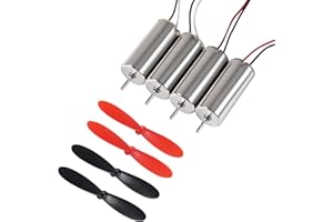 AEDIKO 4pcs 8520 Brushed Motors 8.5x20mm Motor 3-5V 0.15A 35000RPM-50000RPM 8520 Motor Hollow Cup Drone Motor + 4pcs CW CCW Propeller