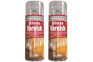 HITLINEUK Wood Varnish Clear Gloss 400ML - Acrylic Clear Varnish Gloss Finish Spray Wood Color Paint All Purpose ( 2 Cans)