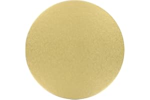 LGT 8" Gold Round Christmas Cake Board/Drum. 3mm Hard Board Double Thick. Perfect for Parties, Christmas, Weddings and Events.