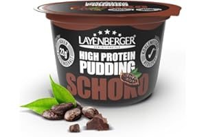 Layenberger High Protein Pudding - 11% Eiweiß, 6,2% Kohlenhydrate, 1,5% Fett, 9,4 g Zucker, laktosefrei, 1er Pack (200 g) - Schoko