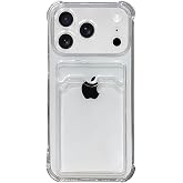 Ehr. iPhone 17 Pro Max Uyumlu Kamera Korumalı Kartlıklı K&ouml;şeleri Airbag Tasarımlı Darbe &Ouml;nleyici Şeffaf Silikon Kılıf