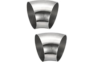 PATIKIL 2pcs Coude À 45 Degrés Mandriné, 70mm OD Acier Coude D'échappement Raccord De Tuyauterie D'échappement Acier Inoxydable 304 pour Tuyau D'échappement Main Courante HVAC