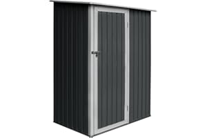 SVITA Armoire abris de jardin en métal de GreenSeason - 130 cm x 80 cm x 186 cm - Coloris au choix 130x80x186cm Gris / Anthracite