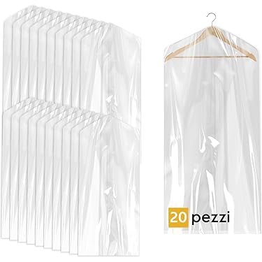 Copriabiti Antipolvere 60 x 140 C 6 Pezzi, Porta Abiti Antipolvere per