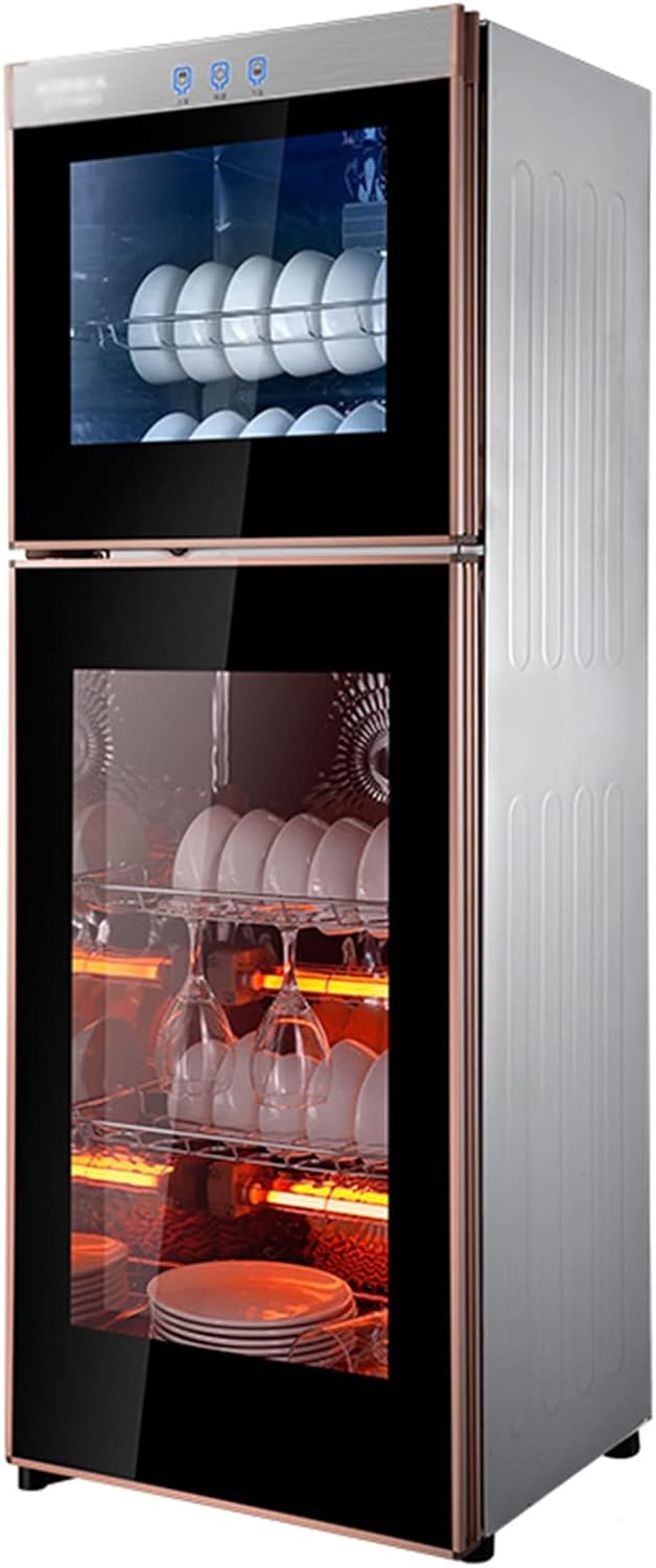 Upright Sterilizing Cabinet, Stainless Steel Disinfection Cabinet for Tableware and Dishes - 168L/198L Capacity