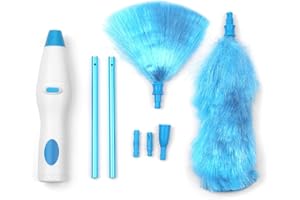 TOOARTS Tooart Spin Duster Elettrico - Spolverino a Batteria Portatile per Piume. Spolverino Retrattile in Microfibra Spazzola per la Pulizia Della Polvere per Le Mani
