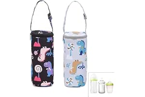 CaiYuanGJ 2 Stück Baby Fläschchen Isoliertasche, Isolierende Babyflaschen Tasche, Baby Flaschen Isolierbeutel, Mit Einer Langen Isolationszeit, für Kinderwagen, Kompatibel Mit Vielen Babyflaschen