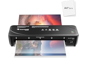 ‎BONSAII Bonsaii A4 Laminiergerät mit Anti-Stau-Technologie, 80-125 Mikron, 2-Walzen-System, Schnelles und reibungsloses Laminieren, Laminator für Fotos und Dokumente in Schule, Büro und Zuhause L418-C