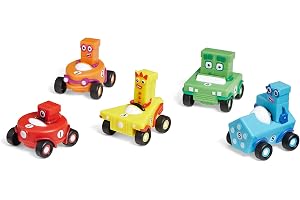 Learning Resources Numberblocks Mini Vehicles Set, 5 Car Pack, Numberblocks Gifts, Vehicles have Rolling Wheels, Learn to Cou